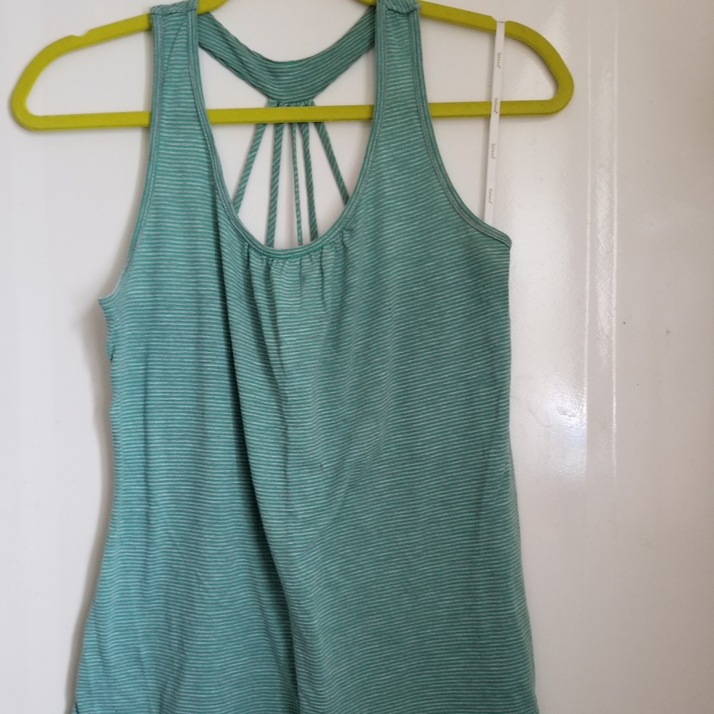 Papaya Striped Sleeveless Top | Green & Gray